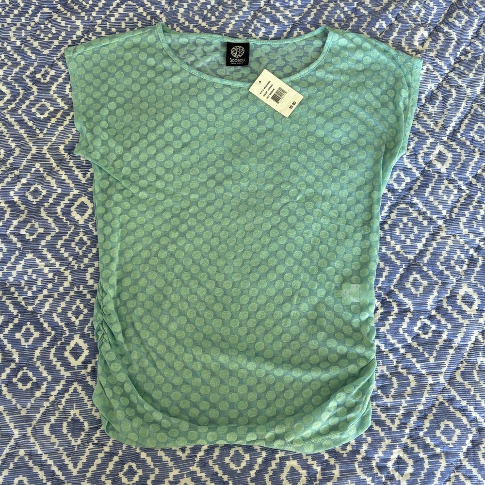 Bobeau Short Sleeved Polka Dot Shirt